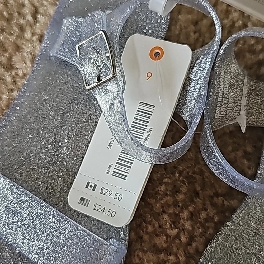 Gymboree Silver Glitter Jelly Sandal Size 9